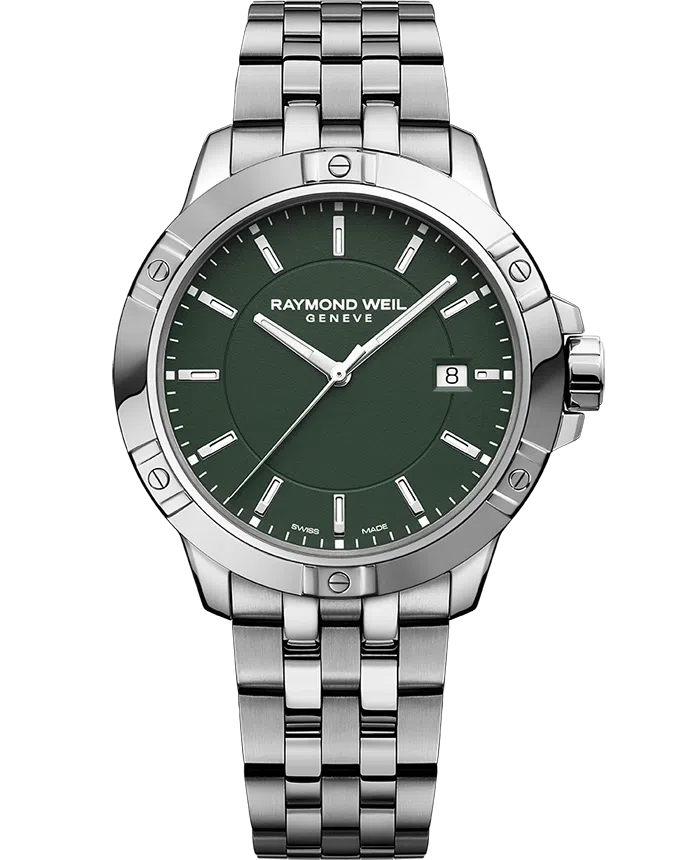 One Gents 41mm Tango Classic Raymond Weil Watch with a Green Dial