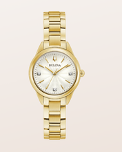 Load image into Gallery viewer, Yellow Tone Stainless Steel Sutton Quart Bulova Watch

