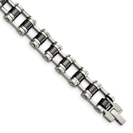 Stainless Steel Polished with Magnetic Links 8.5 Inch Bracelet