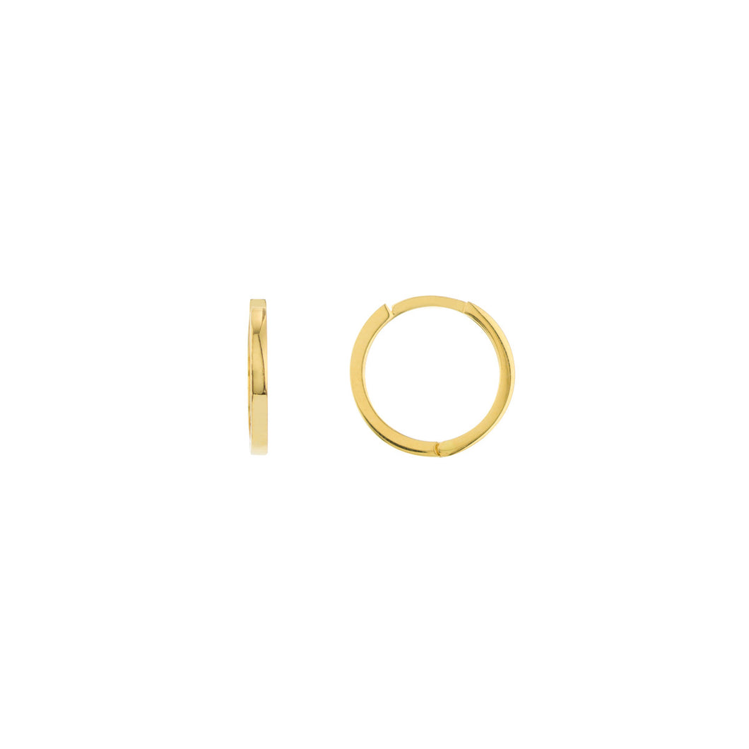 14k Gold Square Wire Huggie Earrings