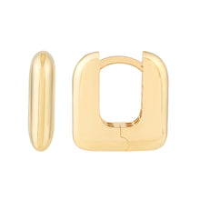 Load image into Gallery viewer, 14k Yellow Gold Square Hoop Earrings

