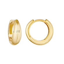 Load image into Gallery viewer, 14k Yellow Gold Fluted Polished Round Hoop Earrings
