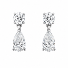 Load image into Gallery viewer, 18k White Gold Drop Pear Shaped Earrings

