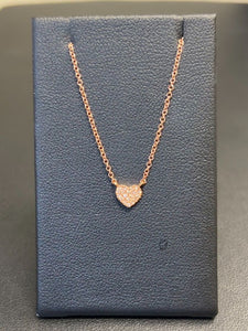 Dilamani 14k Rose Gold Diamond Heart Shaped Pendant on an 18" Bolo Chain