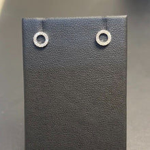 Load image into Gallery viewer, 14k White Gold Diamond Open Circle Stud Earrings
