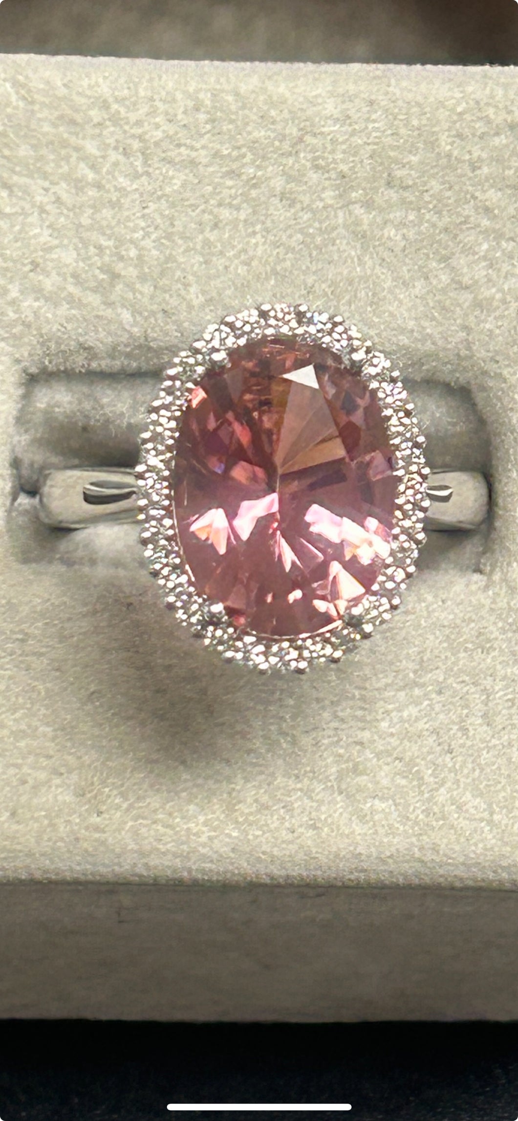 Pink Tourmaline and Diamond Ring