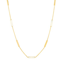 Load image into Gallery viewer, 14k Yellow Gold White Enamel Bar Necklace
