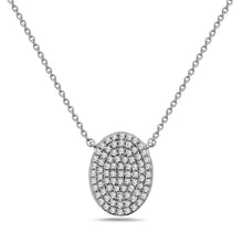 Load image into Gallery viewer, 14k White Gold Oval Diamond Pave Pendant
