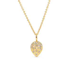 14k Yellow Gold Diamond Confetti Collection Pear Shaped Pendant
