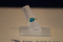 Load image into Gallery viewer, 14k Yellow Gold Black Opal and Diamond Bean Shaped Ring

