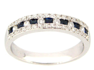 14k White Gold Sapphire and Diamond Ring