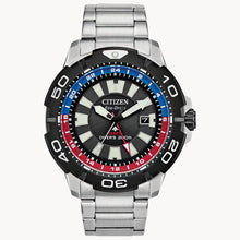 Load image into Gallery viewer, Stainless Steel Citizen Eco-Drive Promaster GMT Divers Watch
