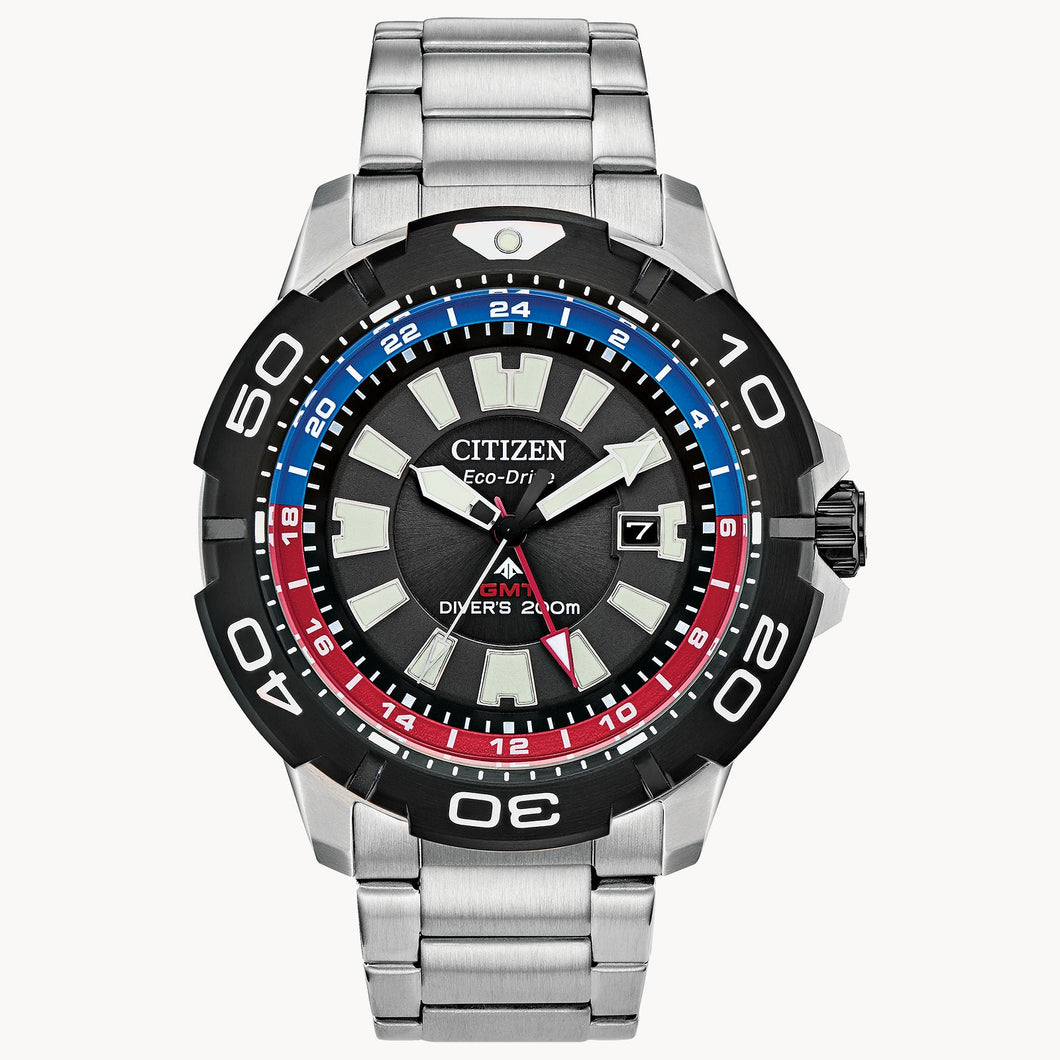 Stainless Steel Citizen Eco-Drive Promaster GMT Divers Watch