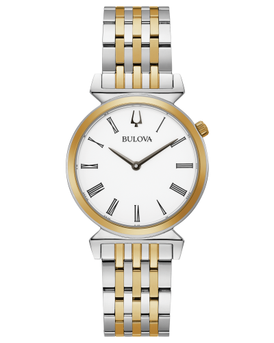 Bulova ladies two tone stainless steel bracelet watch hot sale