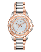 Load image into Gallery viewer, Ladies Stainless Steel Bulova and Rose Tone Watch
