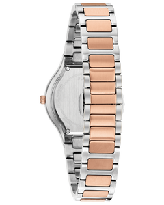 Ladies Rose and White Tone Stainless Steel Bulova Watch