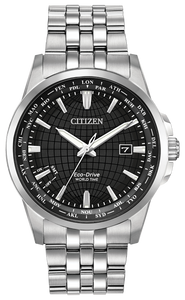 Gents Stainless Steel Citizen Eco-Drive World Time Perpetual Calendar Watch