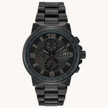 Load image into Gallery viewer, Stainless Steel Black Tone Citizen Eco-Drive &quot;Nighthawk&quot; Chronograph Watch
