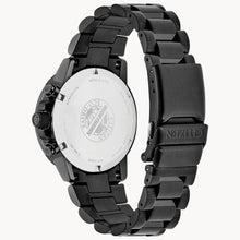 Load image into Gallery viewer, Stainless Steel Black Tone Citizen Eco-Drive &quot;Nighthawk&quot; Chronograph Watch
