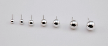 Load image into Gallery viewer, Ladies Dobbs Sterling Silver Rhodium Plated Ball Earrings
