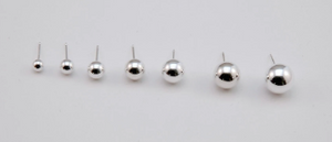 Ladies Dobbs Sterling Silver Rhodium Plated Ball Earrings