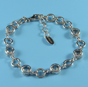 Ladies Dobbs Sterling Silver Rhodium Plated Bracelet
