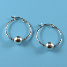 Load image into Gallery viewer, Dobbs Ladies Sterling Silver Rhodium Plated Sterling Silver Gold Ball Earrings
