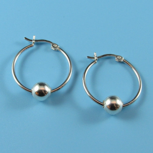 Dobbs Ladies Sterling Silver Rhodium Plated Sterling Silver Gold Ball Earrings