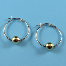 Load image into Gallery viewer, Dobbs Ladies Sterling Silver Rhodium Plated Yellow Gold Ball Earrings
