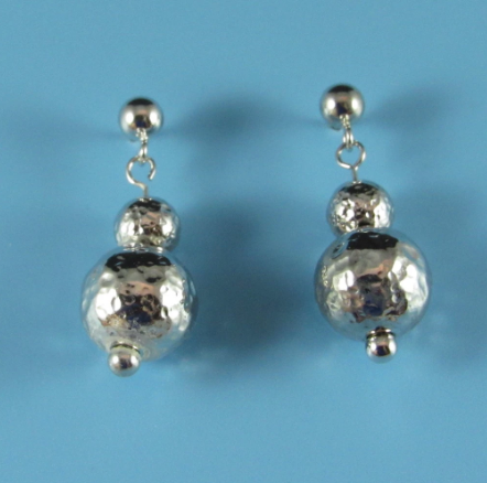 Ladies Dobbs Sterling Silver Rhodium Plated Earrings (10mm)
