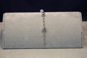 Sterling Silver Open Rolo Bracelet with Beads (7.5")