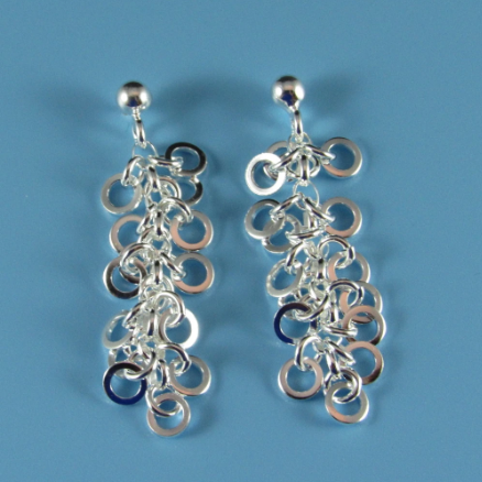 Ladies Dobbs Sterling Silver Rhodium Plated Post Earrings