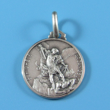 Dobbs Sterling Silver Rhodium Plated St. Michael the Archangel Medal
