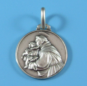 Dobbs Sterling Silver Rhodium Plated St Anthony of Padua Medal (16mm)