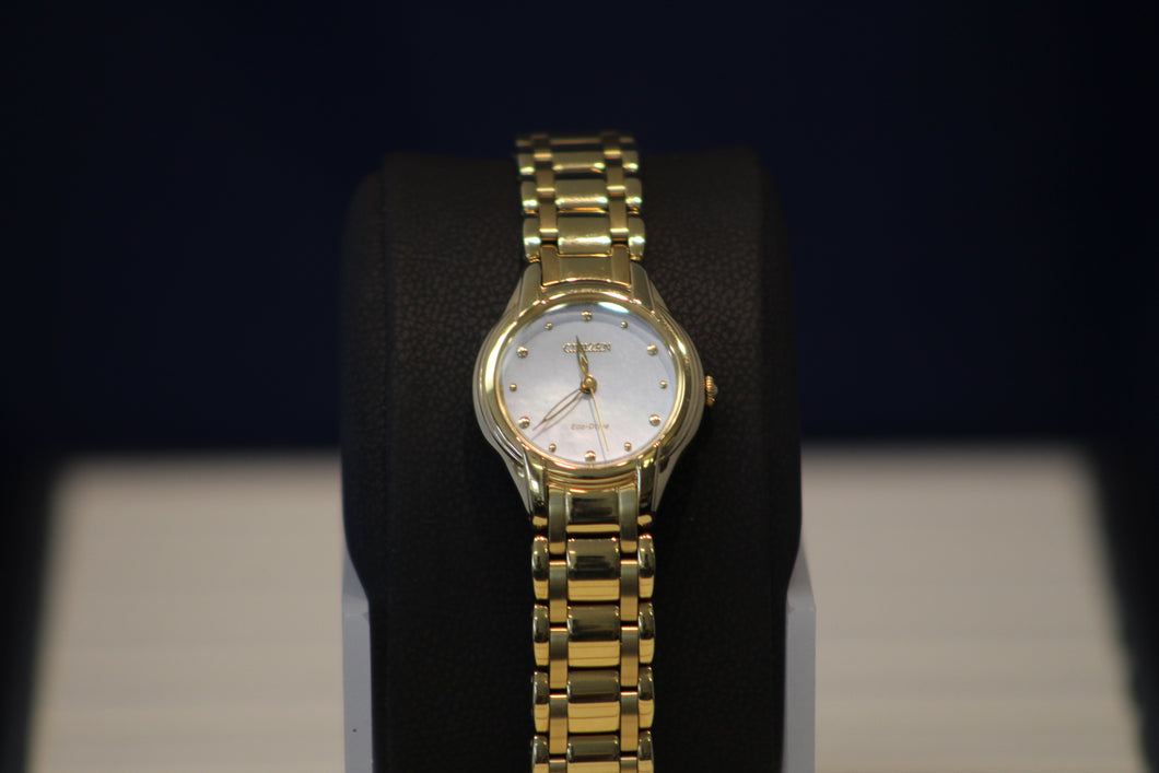 Stainless Steel Gold Tone Citizen Eco-Drive Watch