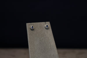 18k White Gold Sapphire & Diamond Earrings
