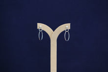 Load image into Gallery viewer, 14k White Gold Diamond Drop Circle Earrings
