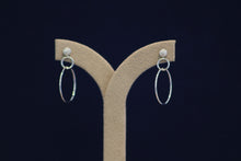 Load image into Gallery viewer, 14k White Gold Diamond Drop Circle Earrings

