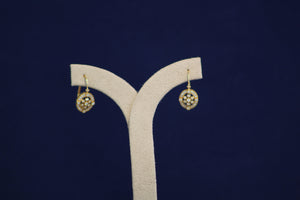 18k Yellow Gold, Diamond Earrings