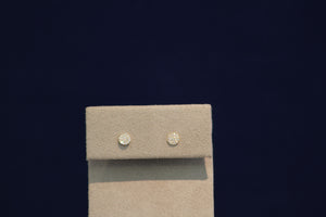 14k Yellow Gold Diamond Cluster Stud Earrings