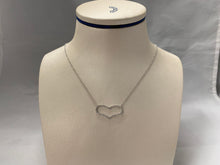 Load image into Gallery viewer, 14k White Gold Diamond Heart on a 14k White Gold Adjustable Length Cable Chain
