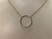 Load image into Gallery viewer, 14k Yellow and White Gold Diamond Open Circle Necklace
