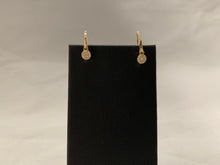 Load image into Gallery viewer, 14k Yellow Gold Diamond Hoop Earrings with a Dangle Diamond Disc
