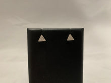 Load image into Gallery viewer, 14k White Gold Diamond Triangle Shaped Earrings
