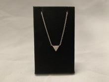 Load image into Gallery viewer, 14k White Gold Diamond Triangle Shaped Necklace
