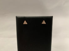 Load image into Gallery viewer, 14k Rose Gold Diamond Triangle Shape Earrings
