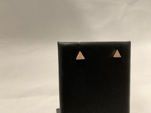 14k Rose Gold Diamond Triangle Shape Earrings