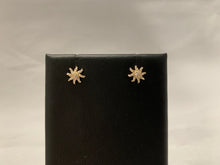 Load image into Gallery viewer, 14k Yellow Gold Diamond Sun Stud Earrings
