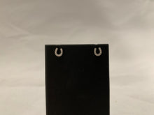 Load image into Gallery viewer, 14k White Gold Diamond Horseshoe Stud Earrings
