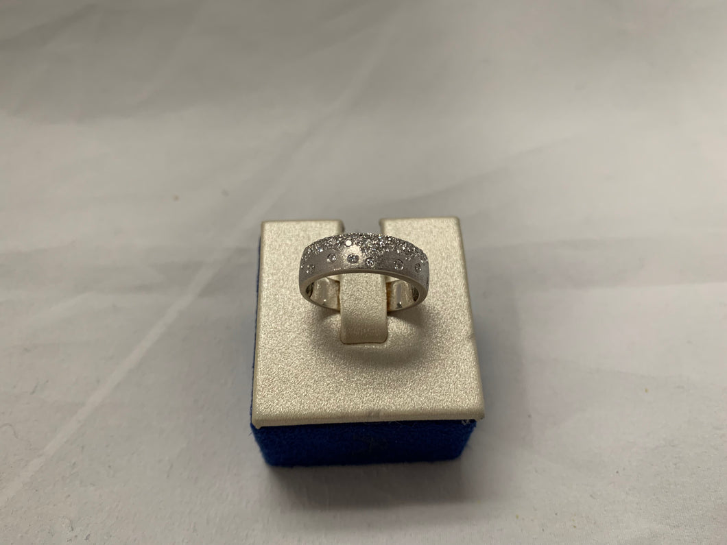14k White Gold Diamond Confetti Collection Ring